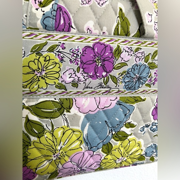 Vera Bradley quilted zip up make up cosmetic bag with handles - Picture 5 of 12